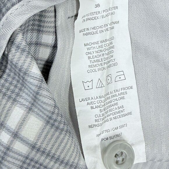 PGA Tour Pro Series Mens Size 38 Golf Casual Shorts White Gray Plaid Lightweight - Picture 8 of 10